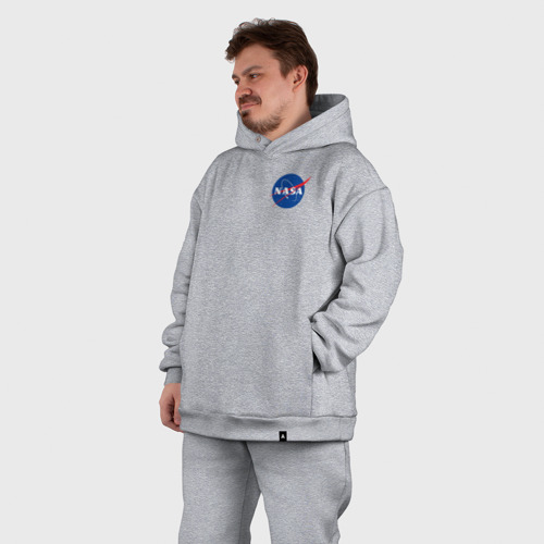 Мужской костюм oversize хлопок NASA, цвет меланж - фото 7