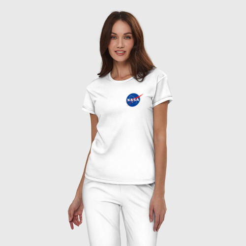 Женская пижама хлопок NASA, цвет белый - фото 3