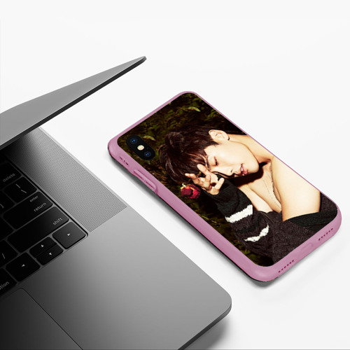 Чехол для iPhone XS Max матовый Ли Чжон Сок, цвет розовый - фото 5