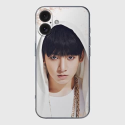 Чехол для iPhone 16 силиконовый с защитой камеры Jeon Jung Kook