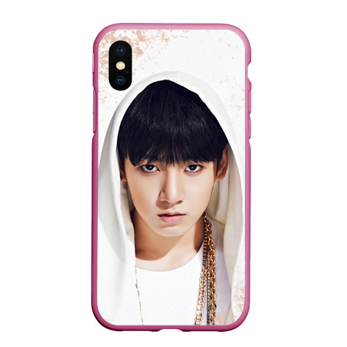 Чехол для iPhone XS Max матовый Jeon Jung Kook, цвет малиновый