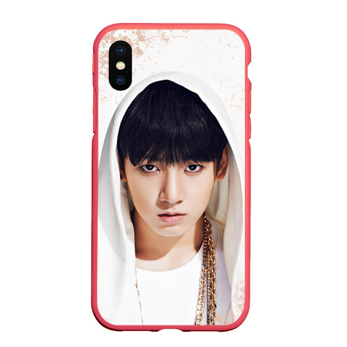 Чехол для iPhone XS Max матовый Jeon Jung Kook, цвет красный