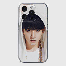 Чехол для iPhone 15 Pro силиконовый с защитой камеры Jeon Jung Kook