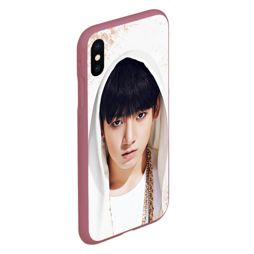 Чехол для iPhone XS Max матовый Jeon Jung Kook, цвет малиновый - фото 3