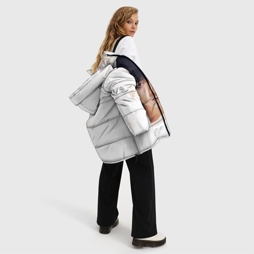 Женская зимняя куртка Oversize Jeon Jung Kook, цвет светло-серый - фото 5