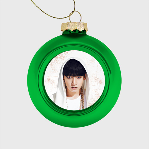 Стеклянный ёлочный шар Jeon Jung Kook, цвет зеленый