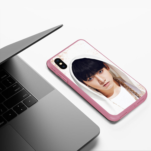 Чехол для iPhone XS Max матовый Jeon Jung Kook, цвет малиновый - фото 5