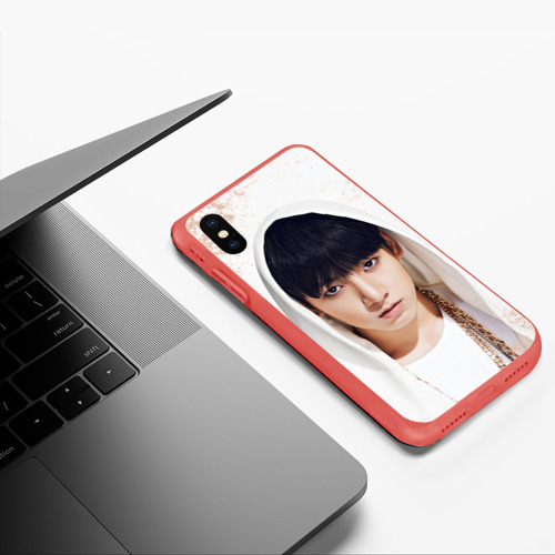 Чехол для iPhone XS Max матовый Jeon Jung Kook, цвет красный - фото 5