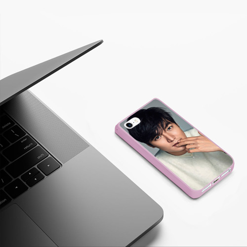 Чехол для iPhone 5/5S матовый Lee Min Ho, цвет розовый - фото 5