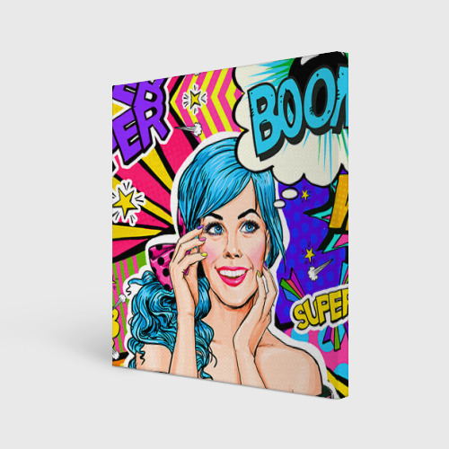 Холст квадратный Pop art, цвет 3D печать