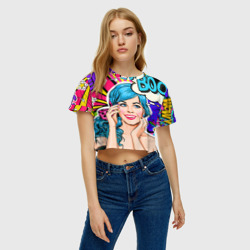 Женская футболка Crop-top 3D Pop art - фото 2