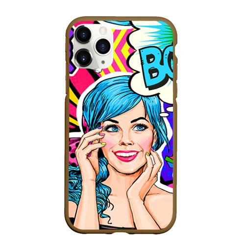 Чехол для iPhone 11 Pro Max матовый Pop art, цвет коричневый