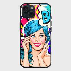 Чехол силиконовый для Apple iPhone 15 матовый Pop art