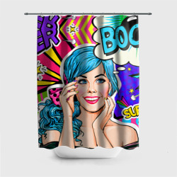 Штора 3D для ванной Pop art