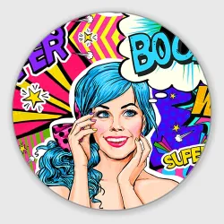 Круглый коврик для мышки Pop art