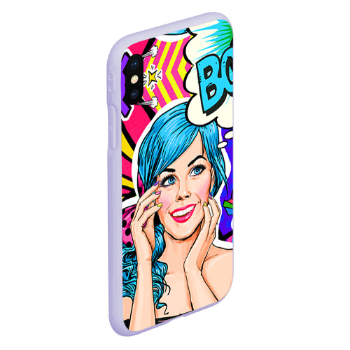 Чехол для iPhone XS Max матовый Pop art, цвет светло-сиреневый - фото 3