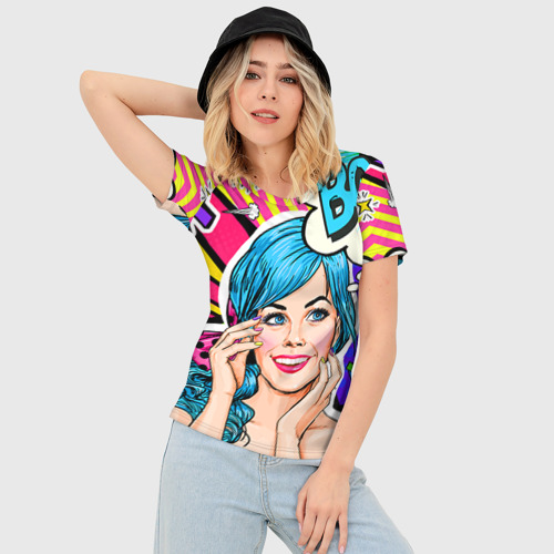 Женская футболка 3D Slim Pop art, цвет 3D печать - фото 3