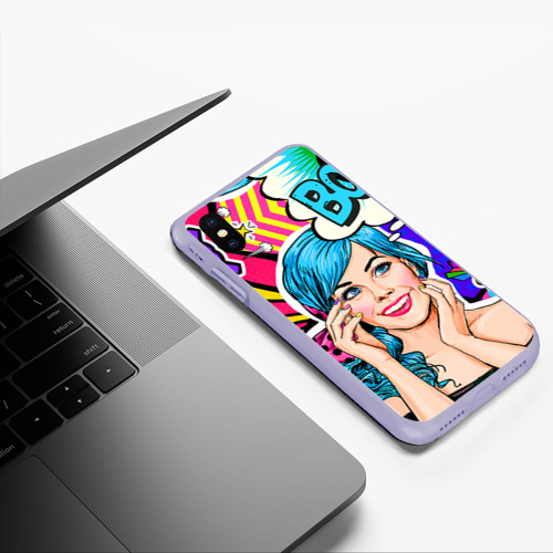 Чехол для iPhone XS Max матовый Pop art, цвет светло-сиреневый - фото 5