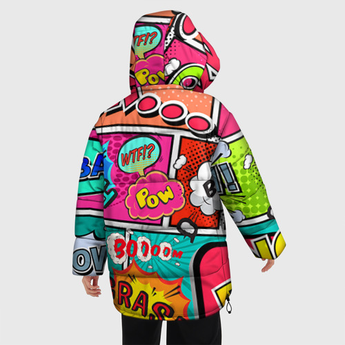 Женская зимняя куртка Oversize Пинап POP art, цвет черный - фото 4