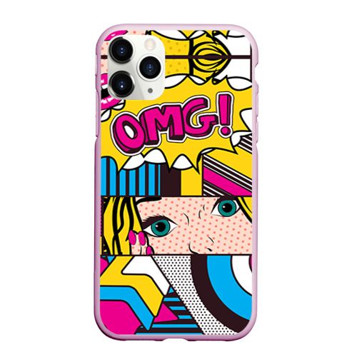 Чехол для iPhone 11 Pro Max матовый POP art, цвет розовый