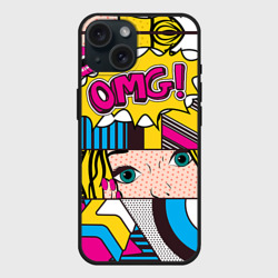 Чехол силиконовый для Apple iPhone 15 матовый POP art