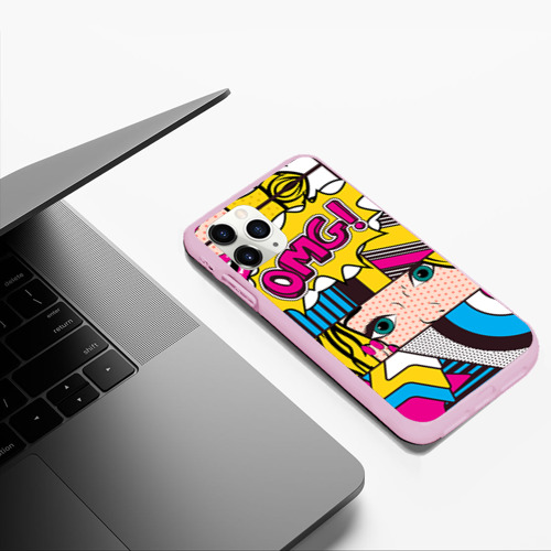 Чехол для iPhone 11 Pro Max матовый POP art, цвет розовый - фото 5