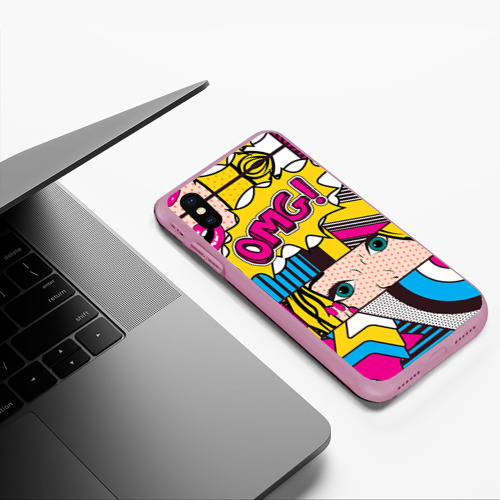 Чехол для iPhone XS Max матовый POP art, цвет розовый - фото 5