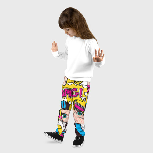 Детские брюки 3D POP art, цвет 3D печать - фото 3