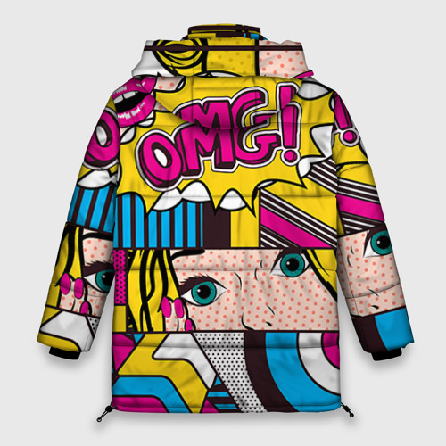 Женская зимняя куртка Oversize POP art, цвет красный - фото 2