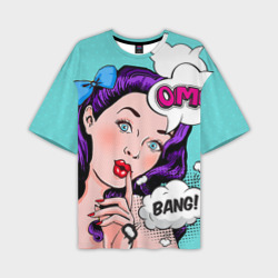 Мужская футболка oversize 3D Pop-art bang girl