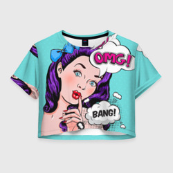 Женская футболка Crop-top 3D Pop-art bang girl