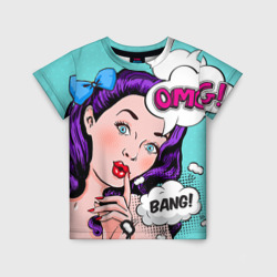 Детская футболка 3D Pop-art bang girl