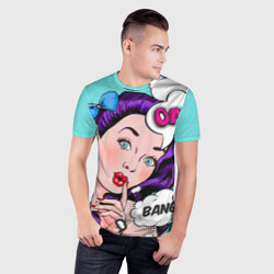 Мужская футболка 3D Slim Pop-art bang girl - фото 2