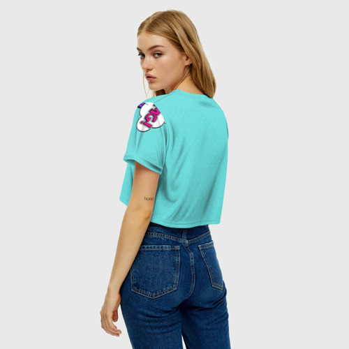 Женская футболка Crop-top 3D Pop-art bang girl, цвет 3D печать - фото 5