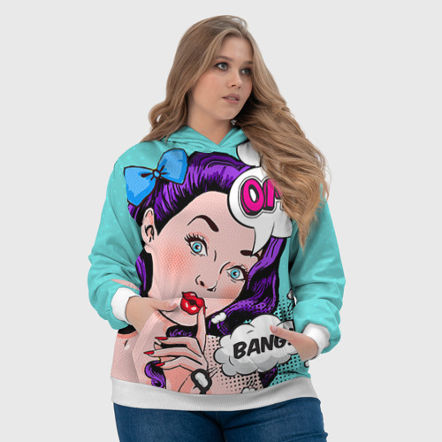 Женская толстовка 3D Pop-art bang girl, цвет 3D печать - фото 6