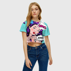 Женская футболка Crop-top 3D Pop-art bang girl - фото 2