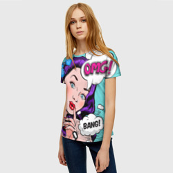 Женская футболка 3D Pop-art bang girl - фото 2