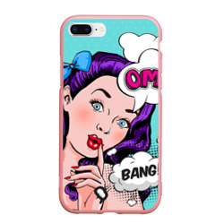 Чехол для iPhone 7Plus/8 Plus матовый Pop-art bang girl