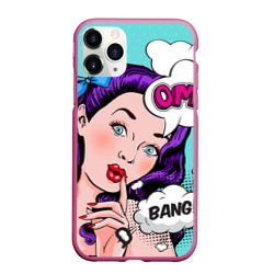 Чехол для iPhone 11 Pro матовый Pop-art bang girl