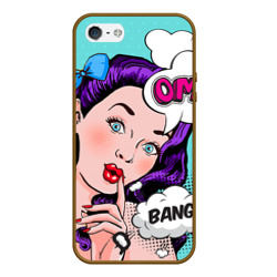 Чехол для iPhone 5/5S матовый Pop-art bang girl