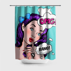 Штора 3D для ванной Pop-art bang girl