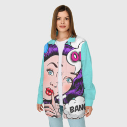 Женская рубашка oversize 3D Pop-art bang girl - фото 2