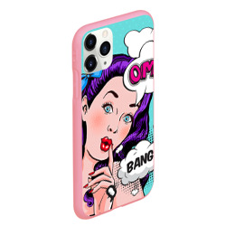 Чехол для iPhone 11 Pro Max матовый Pop-art bang girl - фото 2