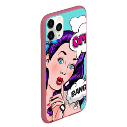 Чехол для iPhone 11 Pro Max матовый Pop-art bang girl - фото 2