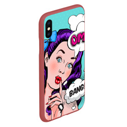 Чехол для iPhone XS Max матовый Pop-art bang girl - фото 2