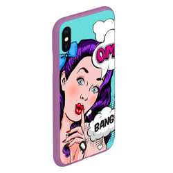 Чехол для iPhone XS Max матовый Pop-art bang girl - фото 2