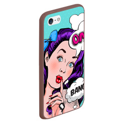 Чехол для iPhone 5/5S матовый Pop-art bang girl - фото 2