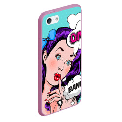 Чехол для iPhone 5/5S матовый Pop-art bang girl - фото 2