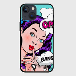 Чехол для iPhone 13 mini Pop-art bang girl