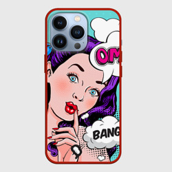 Чехол для iPhone 13 Pro Pop-art bang girl